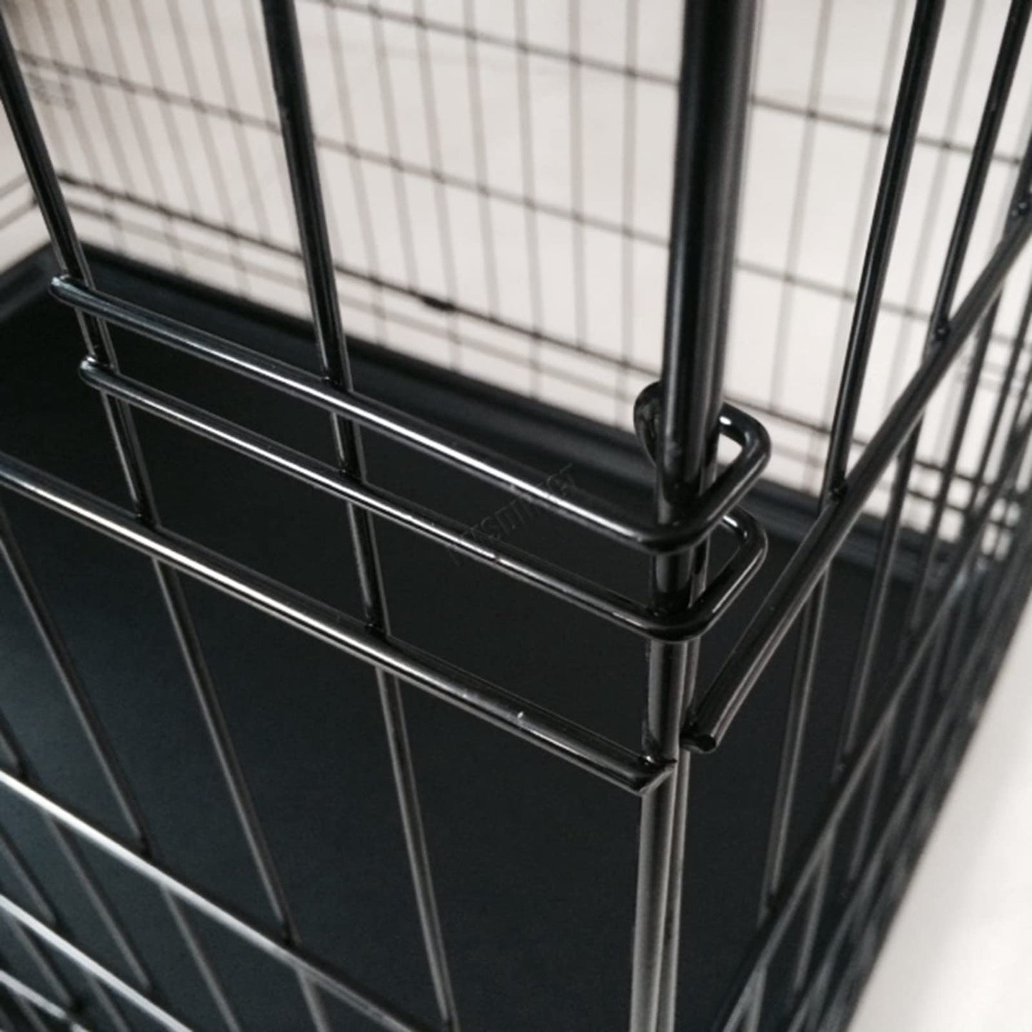FoxHunter 30" 30 Inch Pet Dog Puppy Cat Training Cage Crate Carrier Metal Folding With TWO Doors and Tray Medium Black New FH-PT03