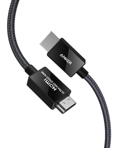 Anker HDMI 2.1 Cable 8K@60Hz, 6.6FT Ultra High Speed 4K@120Hz 48Gbps Ultra HD, HDMI Cable Support Dynamic HDR,eARC,Dolby Atmos,Compatible with PlayStation 5,Xbox Series X,Samsung TVs