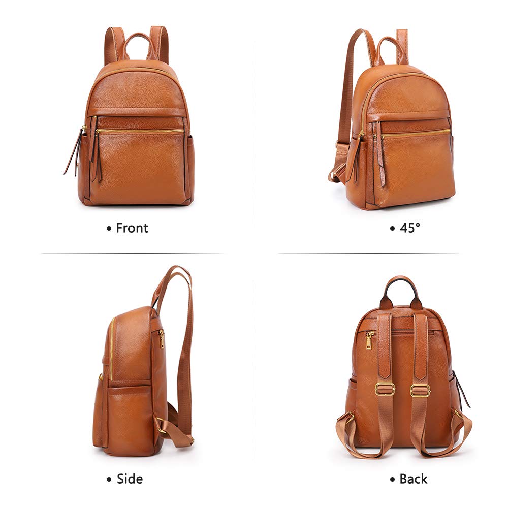 Kattee Women Real Leather Backpack Anti-Theft Rucksack Fashion Shoulder Bag Purse Fits 11inches Tablet