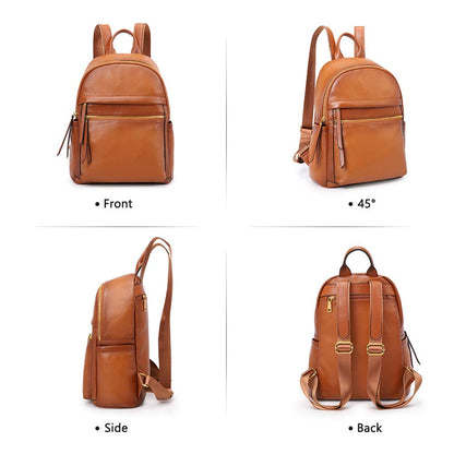 Kattee Women Real Leather Backpack Anti-Theft Rucksack Fashion Shoulder Bag Purse Fits 11inches Tablet