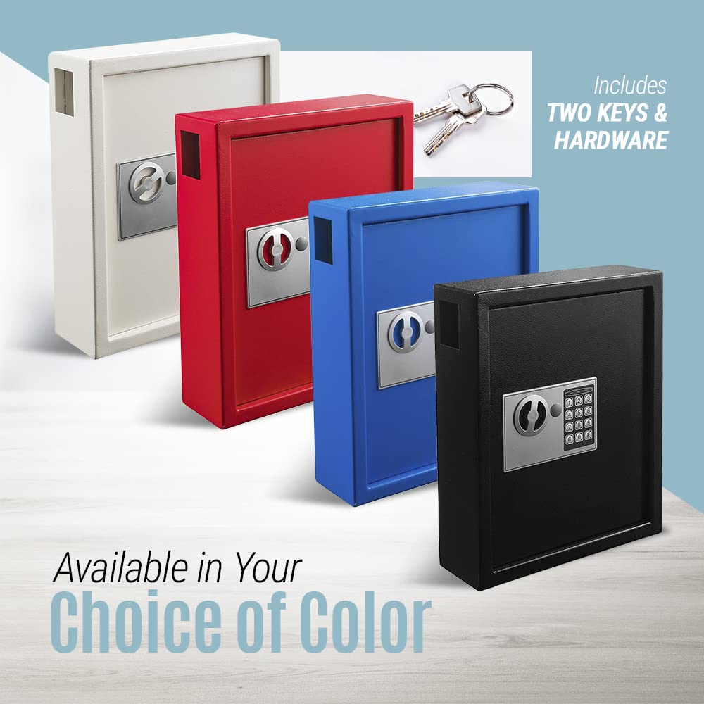Adiroffice Key Holder Wall Mount - 40-keys Lock Box with Code, Key Cabinet Wall Mount, Valet Parking Key Box, Car Dealer Key Cabinet - Space Saving Locking Key Box Wall Mount with Digital Lock