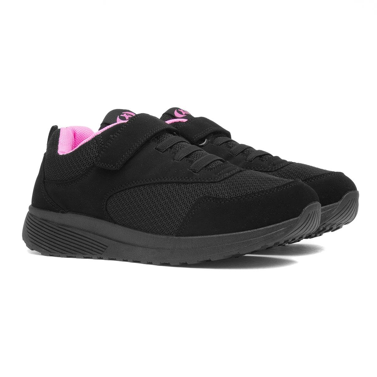 XL Kids Black Easy Fasten Trainer - Size 2 UK - Black