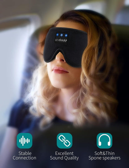LC-dolida Sleep Headphones, White Noise Bluetooth Sleep Mask 3D Wireless Timing Eye Mask for Sleeping, Sleep Mask with Bluetooth Headphones for Side Sleepers Travel Yoga, Cool Gadgets for Men Women