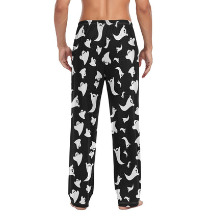 JHKKU Halloween Ghosts Pajama Pants for Men's Soft Comfy Sleepwear Lounge Lightweight Pj Bottoms with Pockets Drawstring, Large