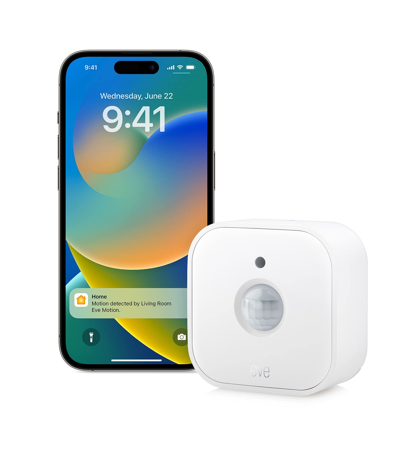 Eve Motion (Matter) - Smart motion and light sensor, activation of devices, secure smart home, Matter & Thread, works with Apple HomeKit, Alexa, Google Home, SmartThings, requires Thread Border Router