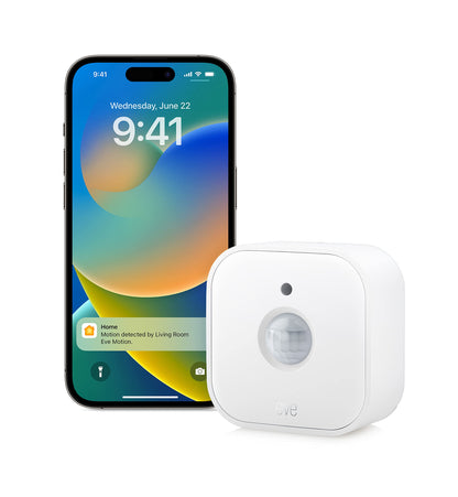 Eve Motion (Matter) - Smart motion and light sensor, activation of devices, secure smart home, Matter & Thread, works with Apple HomeKit, Alexa, Google Home, SmartThings, requires Thread Border Router