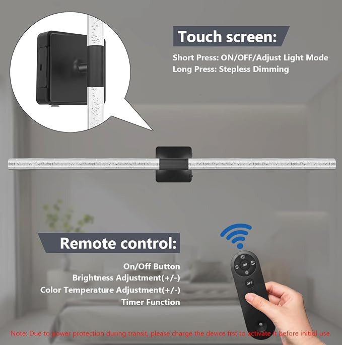 25in Crystal Battery Operated Wall Sconces Set of Two, [Sunset Glow Ambiance & 8000mAh Removable Battery] Dimmable 2700K–6000K, Touch/Remote Control, Wireless Wall Lamps for Home Decor–Black