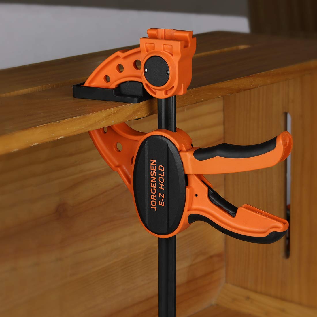 JORGENSEN 2-pack Ratchet Bar Clamps Set, Medium Duty, 12-inch One Hand Clamp, E-Z Hold Expandable Spreader