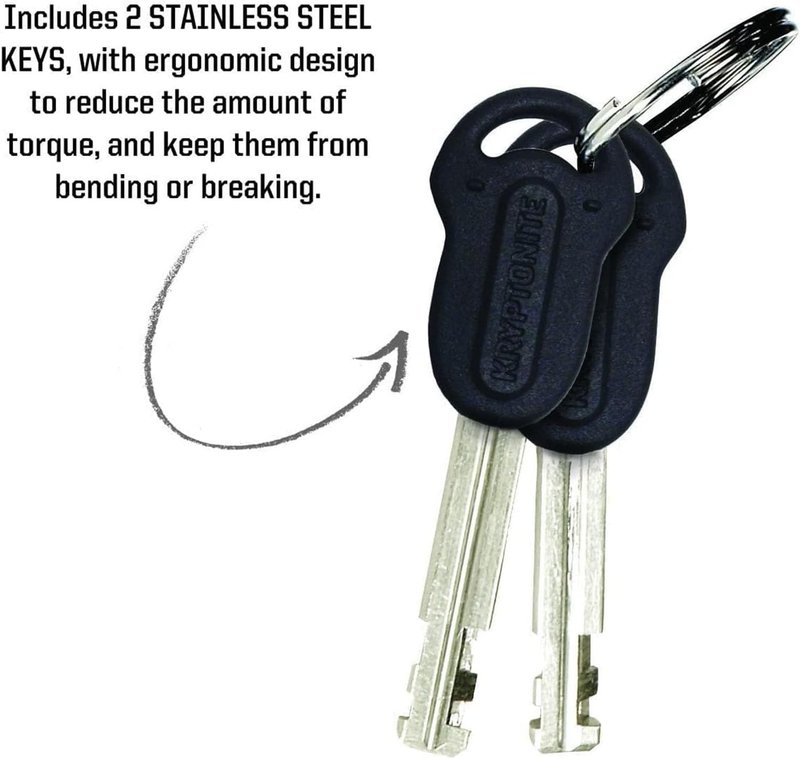 Kryptonite Parkview Bike Lock Cable, 6ft. x 12mm Braided Steel Cable Anti-Theft Security Bicycle Lock with Keys for Outdoor Equipment, Bicycles, Scooters, Fence, Gate