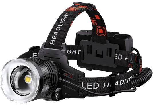 LED Headlamp Rechargeable 99000 High Lux, 9000mAh Long Battery Head Lamp with 12 Modes, IPX7 Waterproof USB Rechargeable Headlight, Zoomable Headlamp for Adults, 90° Adjustable for Camping Hunting