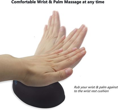 BRILA Ergonomic Memory Foam Mouse Wrist Rest Support Pad Cushion for Computer, Laptop, Office Work, PC Gaming - Massage Holes Design - Wrist Pain Relief (Black Mouse Wrist Rest)