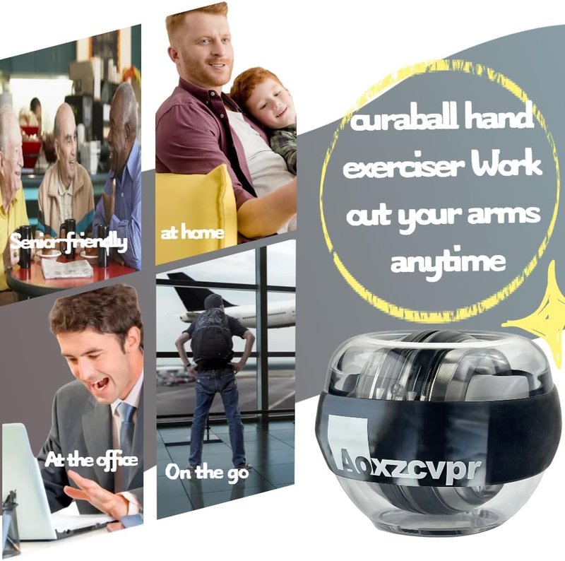 Power Wrist Ball - Auto Start Gyro Gyroscope Torque Ball with LED Lights | Hand Trainer for Sports Enthusiasts