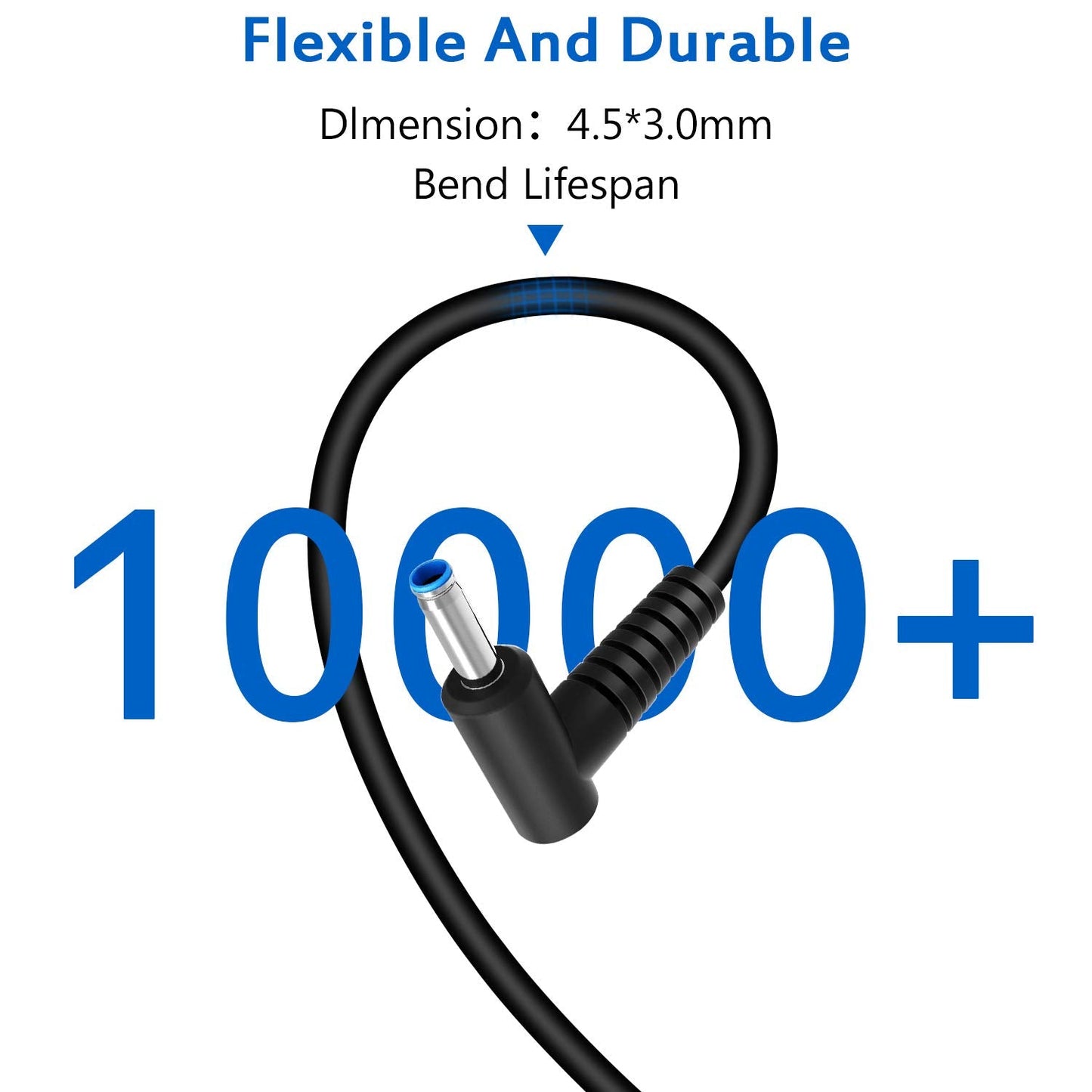 Charger Compatible with HP Laptop Computer 65W 45W Smart Blue Tip Power Adapter