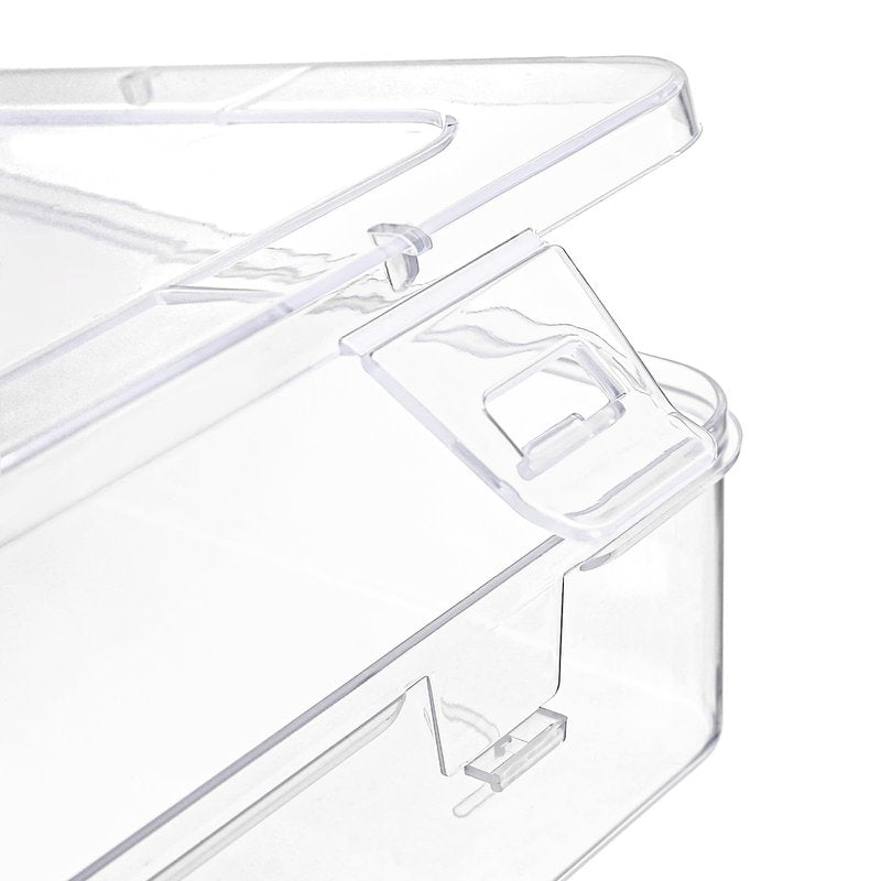Kingrol 10 Pack Clear Storage Boxes with Lids & Decorative Bow Stickers - Semi-Transparent Party Favor Boxes for Cheer, Dance, DIY Gifts, Team Gifts, Hair Accessories