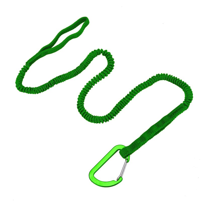 MOOCY Kayak Paddle Leash, 3-7 ft Stretchable Strap Lanyard for SUP, Canoeing, Fishing Accessories - Secure Bungee Rod Holder Tether(Green, 4 Pack)