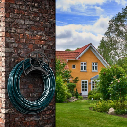 GOFORWILD Garden Hose Holder, Decorative Hose Butler Sturdy Water Hose Rack, Durable Wall Hose Hanger, Holds 125-Feet of 5/8-Inch Hose, Hose Reel, Made of Gauge Steel (9.8) …