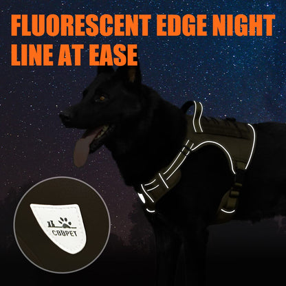 CBBPET Tactical Dog Harness for Small Medium Large Dogs No Pull Adjustable Harness Training Easy Control Pet Vest,Reflective Working Training (L(Neck 20-30, Chest 22-41))