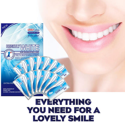 Lovely Smile | 28 White-Strips Teeth whitening Strips - Advanced NO-Slip Technology - Professional Teeth Whitening Kit - Premium Line by Ray of Smile®