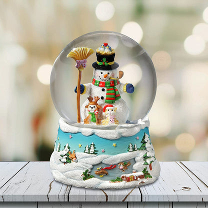 The San Francisco Music Box Gary Patterson Happy Holidays Snowman Snow Globe