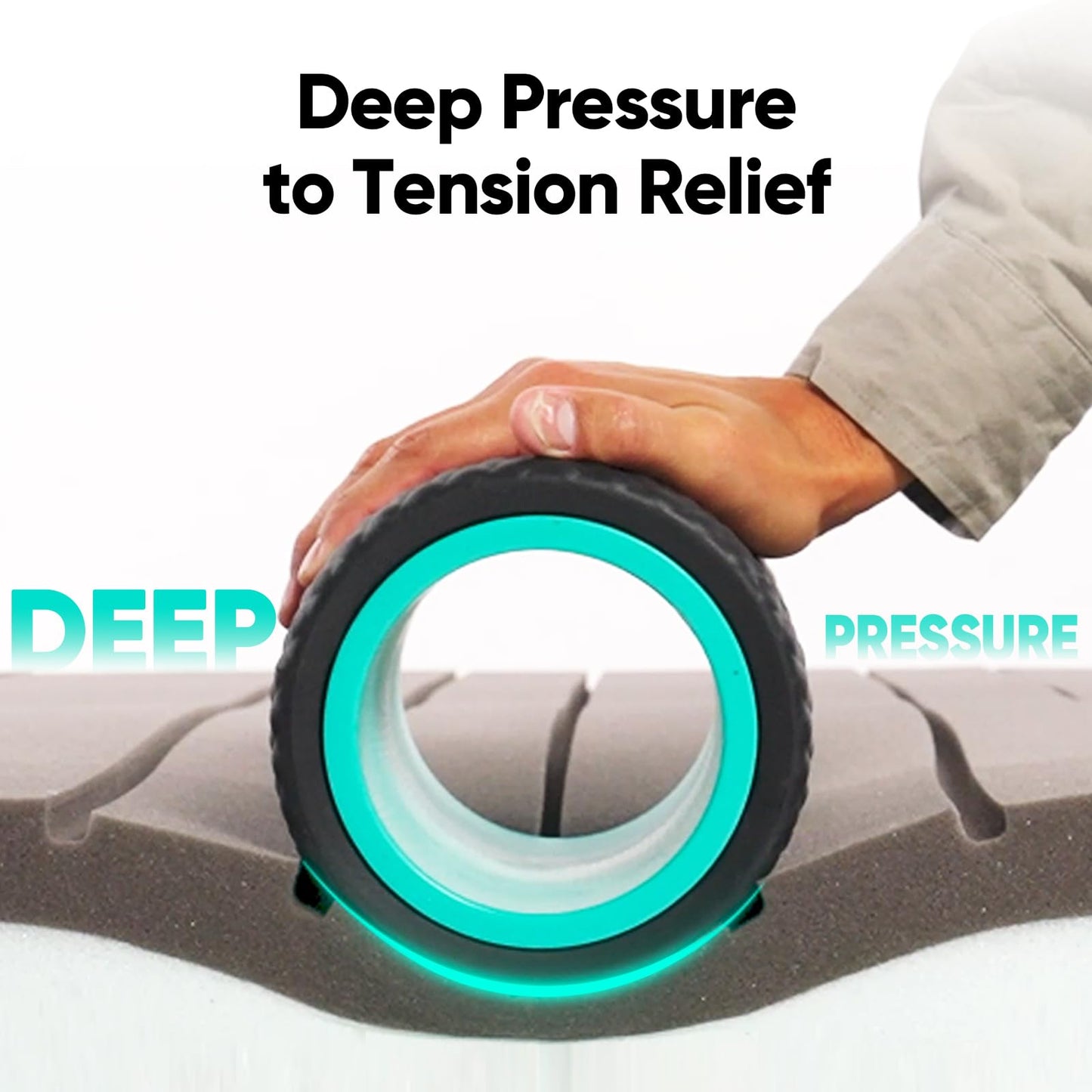 FitBeast Back Roller - Deep Tissue Massage Wheel, Yoga Wheel & Back Stretcher for Pain Relief (6'', Blue)