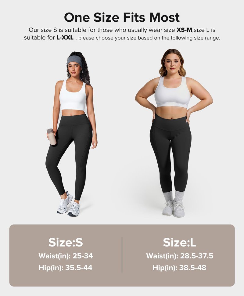 BRXL B R X L Ultra Stretchy Scrunch Butt Lycra Workout Leggings with Pockets for Women, High Waisted Athletic Gym Yoga Pants Black S
