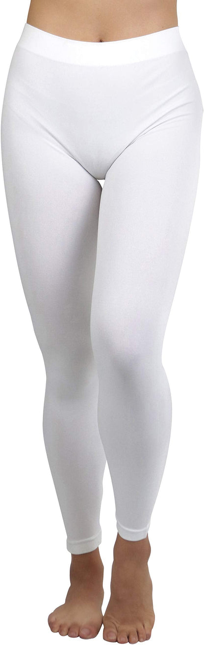 ToBeInStyle Women's Seamless Ankle Length Leggings - White - One Size Regular