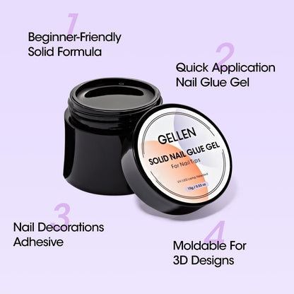 Gellen Gel Tips Nail Extension Kit, Gel Nail Kit with 240Pcs Almond Tips, 3 in 1 UV Glue for Nail Tips, Prep Dehydrator and Primer, U V LED Cure Lamp, Decorations for DIY Manicure Set