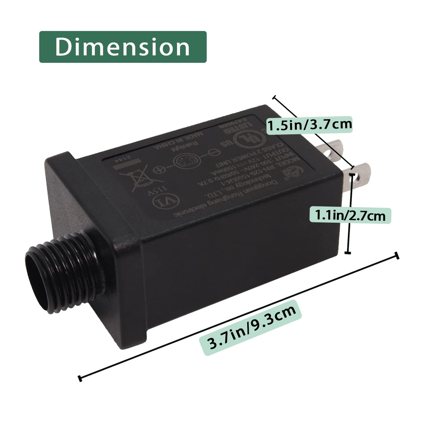 Replacement Halloween Inflatable Adapter, 2 Pcs 1.5A 12V Class 2 Power Unit, Christmas Low Voltage Transformer US Plug for 6-8ft Christmas Inflatables