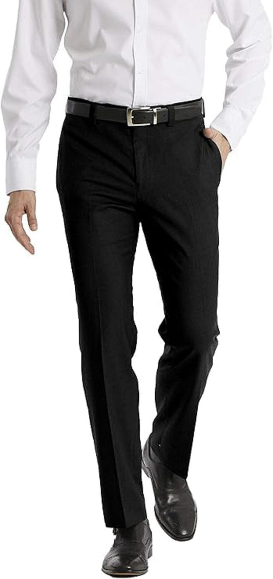 Calvin Klein Men's Modern Fit Dress Pants | Suit Pants for Men | Performance Stretch Fabric, Flat Front, Ready-to-Wear, Multiple Colors | Black 33/30