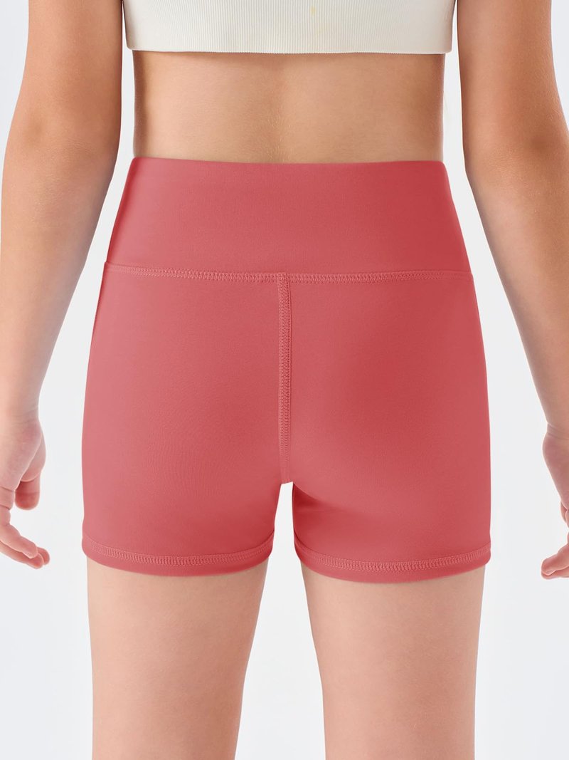 Haloumoning Girls Athletic Shorts Kids High Waisted Yoga Dance Biker Shorts Comfy Gymnastics Shorts 5-14Y