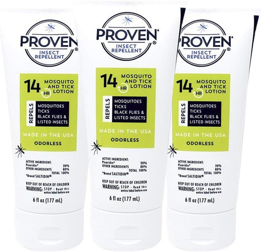 Insect Repellent Lotion - Effective Protection Against Mosquitoes, Ticks & Flies - 6 oz | Odorless 3-Pack
