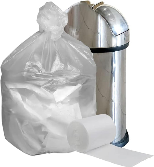 Plasticplace W55HDC1 55-60 gallon Trash Bags │ 12 Microns │ Clear High Density