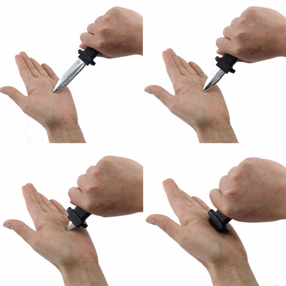 Wendy Mall 2 PCS Retractable Knife Joke Trick Halloween Props Toy Disappearing Dagger Fake Plastic Blade Magic Toy