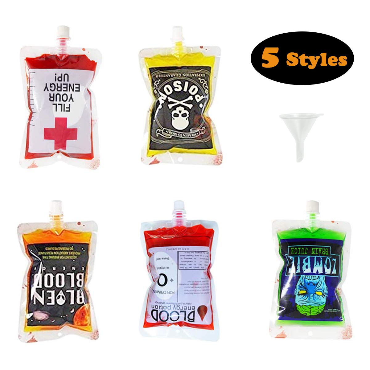 QINGQIU 20 Pack Halloween Blood Bags Cups Containers for Drink Halloween Party Favors Costumes Props Party Supplies