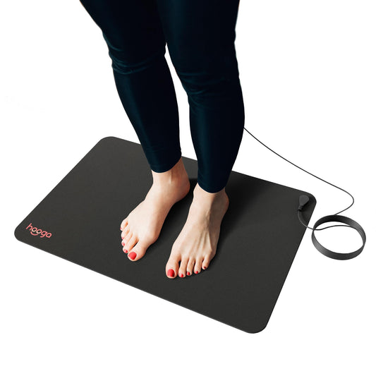 Hooga Grounding Mat for Sleep, Energy & Pain Relief – 24" x 16" Conductive Carbon Pad with 15ft Grounding Cord – Indoor Earth Connection for Inflammation & Recovery