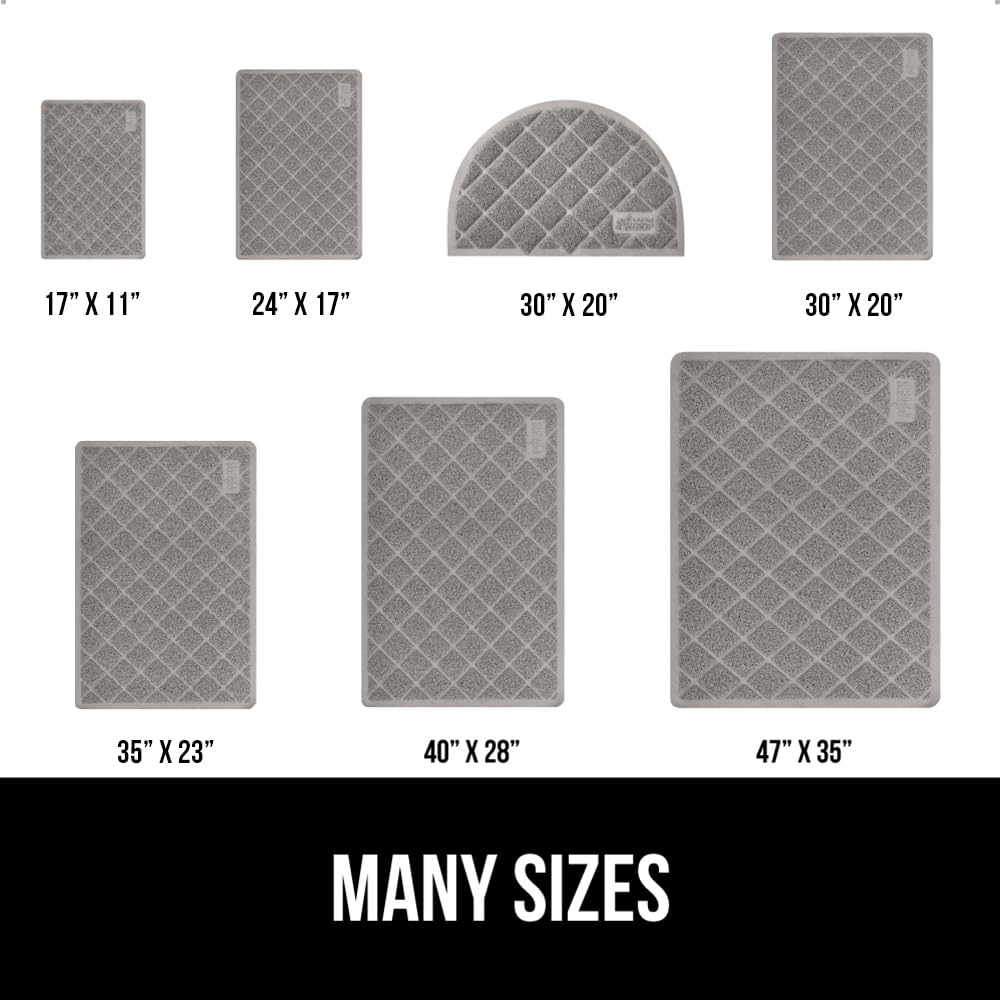 GORILLA GRIP Cat Litter Box Mat, Water Resistant, US Designed Kitty Litter Trapping Mats, Easy to Clean, Scatter Control, Less Mess and Clean Floors, Kitten Supplies for Indoor Cats, 24x17 Gray