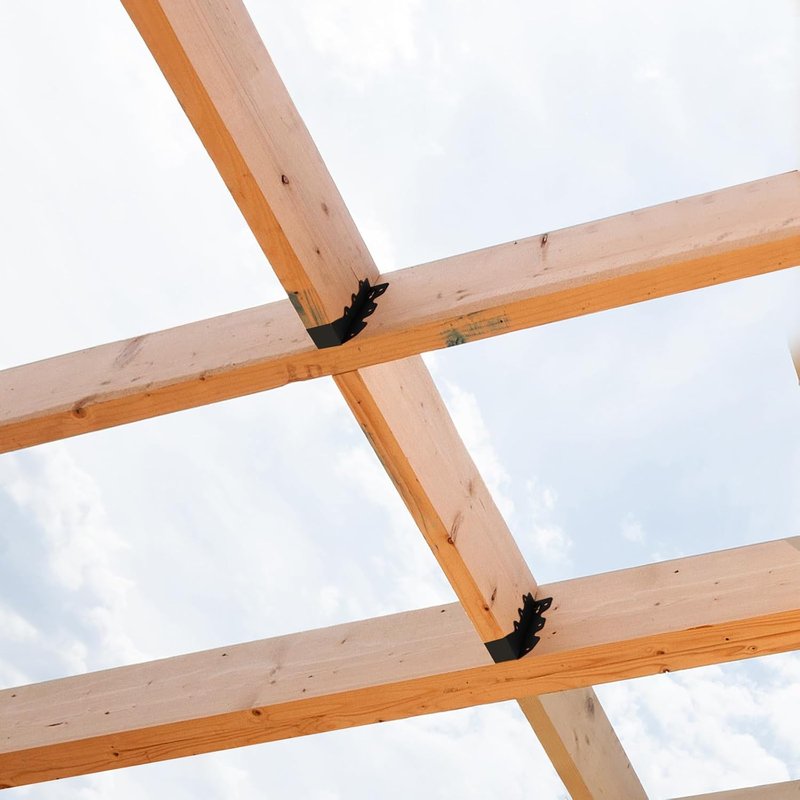2x8 Joist Hangers - 24 Pcs Black Powder Coated Hurricane Ties | Durable Tie Brackets for Rafters & Ceiling Joists