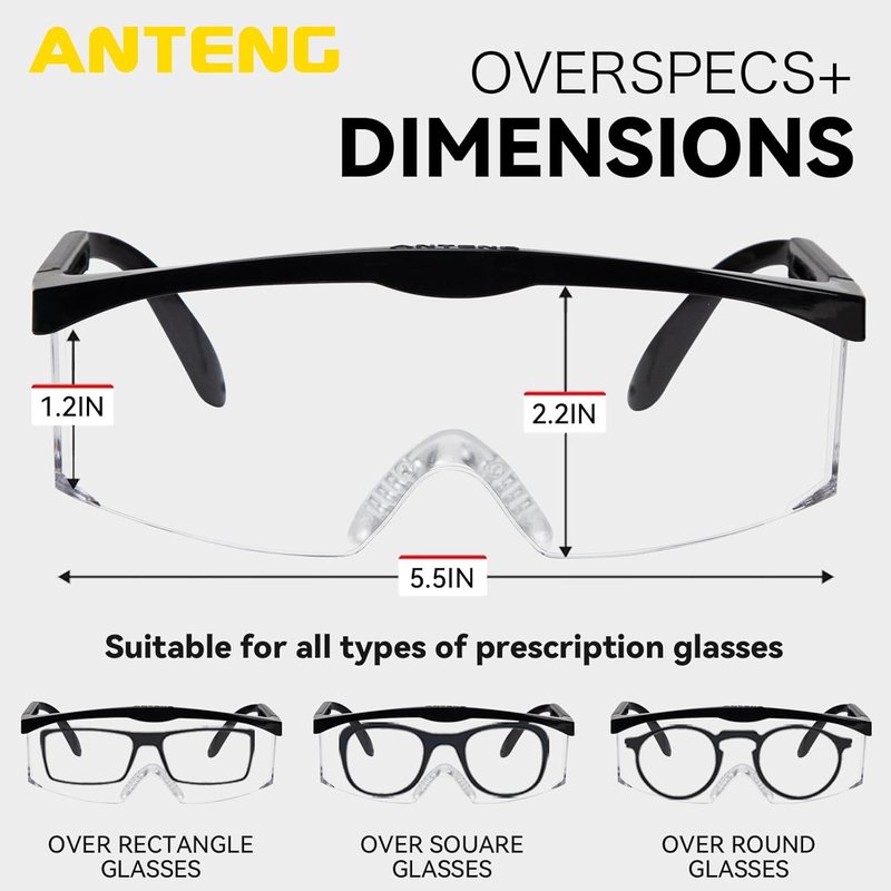 Safety Glasses - Anti-Impact Protective Eyewear for Shooting | Includes Eyeglasses Cleaning Cloth