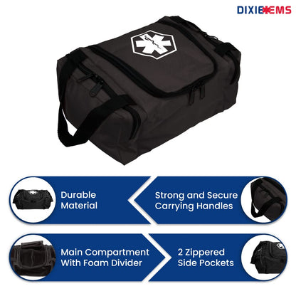 Dixie EMS Dixigear Empty First Responder II Bag 10.5" x 5" x 8" - Tactical Black