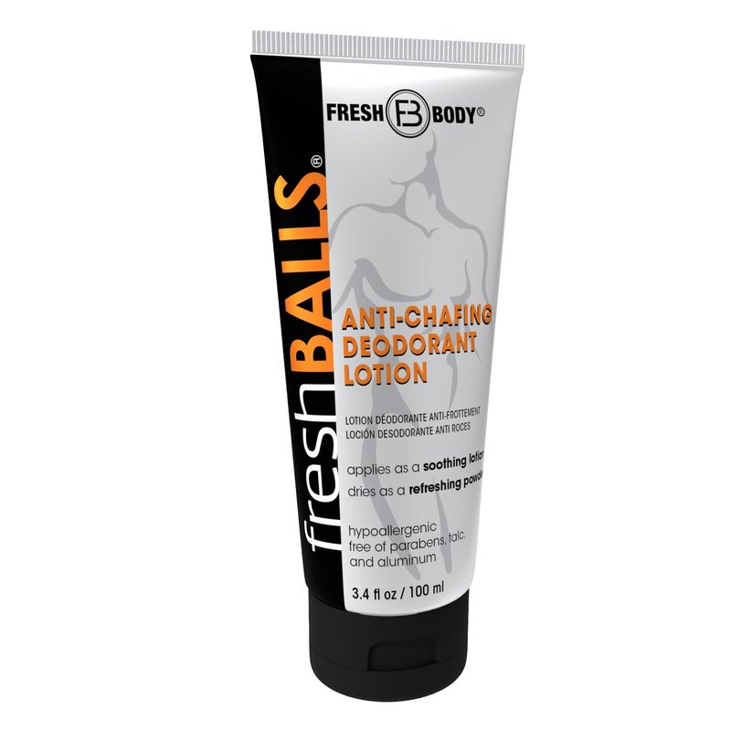 FRESH BALLS Lotion Anti-Chafing Cream Ball Deodorant for Men - Men's Anti-Chafe Lotion to Powder & Hygiene for Groin Area - Aluminum-Free, Talc-Free, 3.4 oz
