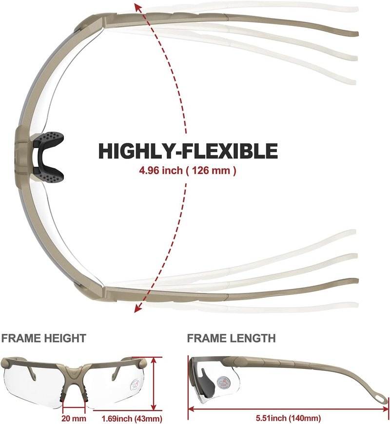 Shooting Glasses - Anti-Fog Safety Glasses for Adults | Includes Case