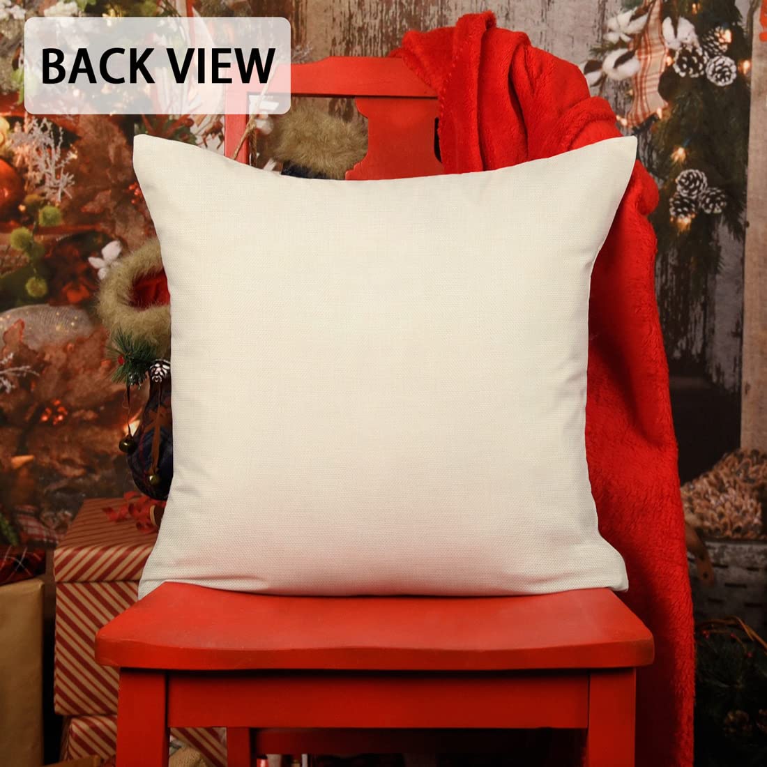 4TH Emotion Gray Christmas Pillow Covers 18x18 Set of 4 Farmhouse Decorations Merry Tree Truck Hello Winter Holiday Decor Throw Cushion Case for Home Couch S22C19