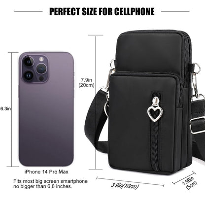 DuoLmi Small Crossbody Bag for Women, Cell Phone Wallet Purse With Roomy Pockets, Lightweight Smartphone Sports Armband, Mini Shoulder Handbag