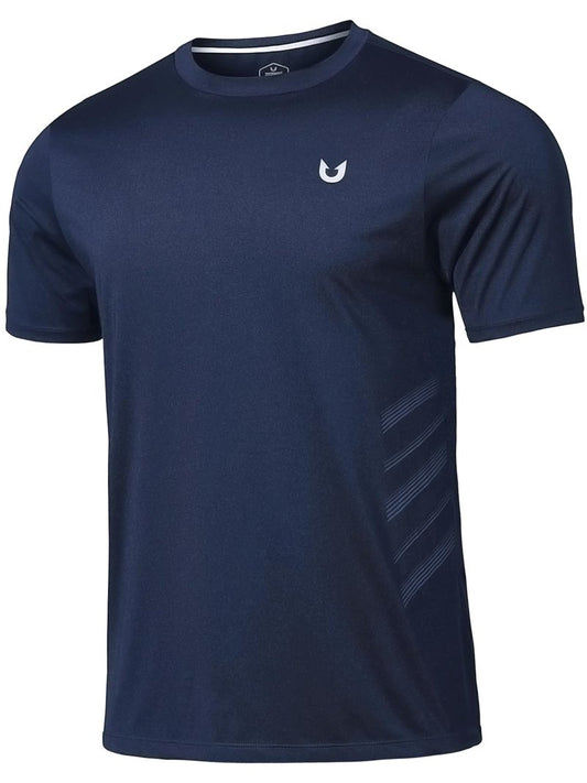 NORTHYARD Men's Workout Athletic Shirts Gym Running T-Shirts Tennis Quick Dry Short Sleeve Shirt Active Lightweight Sports Navy-L