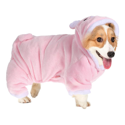 POPETPOP Small Pig Dog Costume, Cute Pink Pig Design Warm Hoodies for Dogs Cats, Halloween Christmas Cosplay Pig Dog Costume for Teacup Chihuahua, XXL