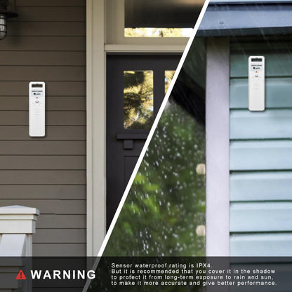 Indoor Outdoor Thermometer Wireless, 4.5 Inch Display Digital Hygrometer Thermometer Temperature Humidity Monitor with 330ft Range Sensor and Adjustable Backlight