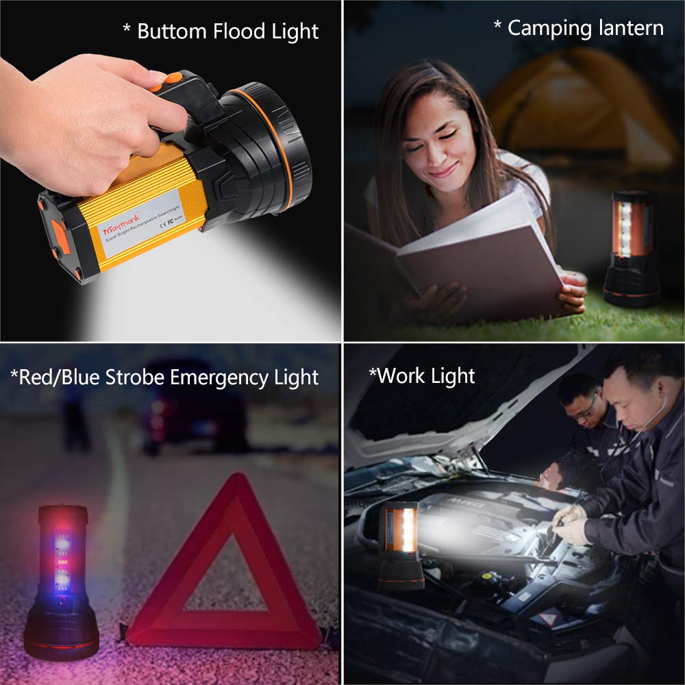 Super Bright Rechargeable Led Torch with Lantern, Large Capacity Long Lasting, High Power High Lumens Portable Handheld Spotlight Flashlight, Powerful Searchlight,for Home Camping