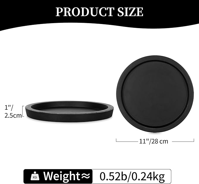 Hanobe Black Round Decorative Coffee Tray Wooden Trays for Coffee Table Centerpieces Dining Room Circle Wood Ottoman Serving Tray for Bathroom Kitchen Counter Candle Holder