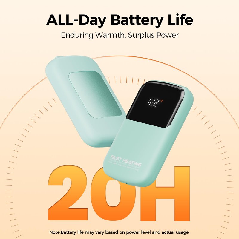 AI Hand Warmers Rechargeable, Real-Time Temp & Battery Display, Electric Hand Warmers, Fast Heating, Fits in Gloves/Pocket, Gifts for Women & Men