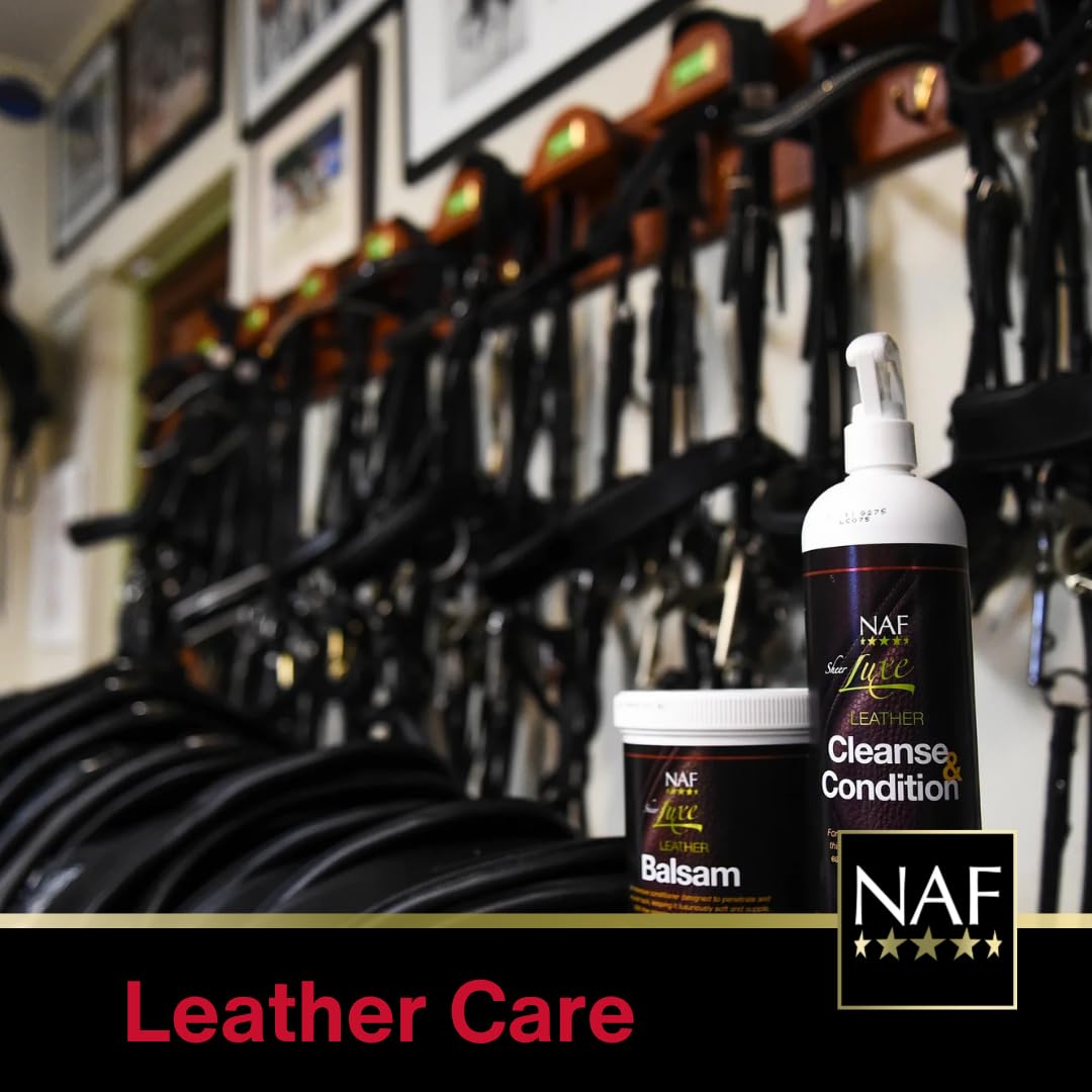 NAF Leather Soft Soap 450g – Glycerine-Based Saddle Soap for Leather Care – Cleans, Conditions & Preserves Tack – Easy-to-Use with Sponge Included